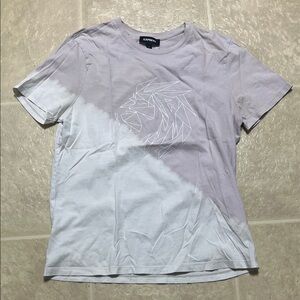 Express Men's Khaki and Light Tan Graphic Tee